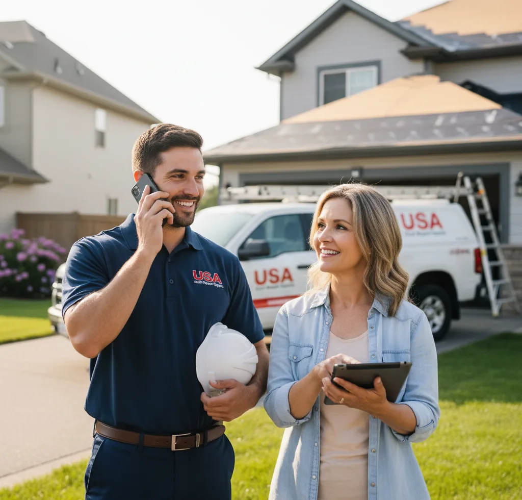 USA Roof Repair Experts customer support in Woodstock